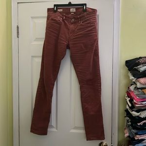 J. Crew Men's Slim Straight Jeans in Brick Red